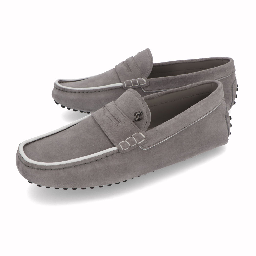 トッズ TODS シューズ レザーシューズ メンズ グレー系 スエード ゴンミーニ ドライビングシューズ モカシン フェラーリ ロゴ
