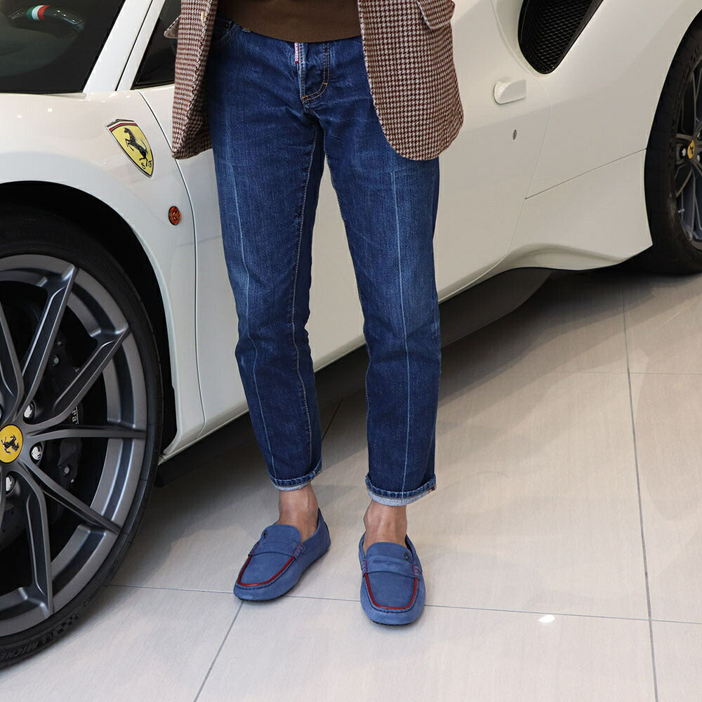 TOD’S ドライビングシューズ ブルー ゴンミーニ フェラーリ