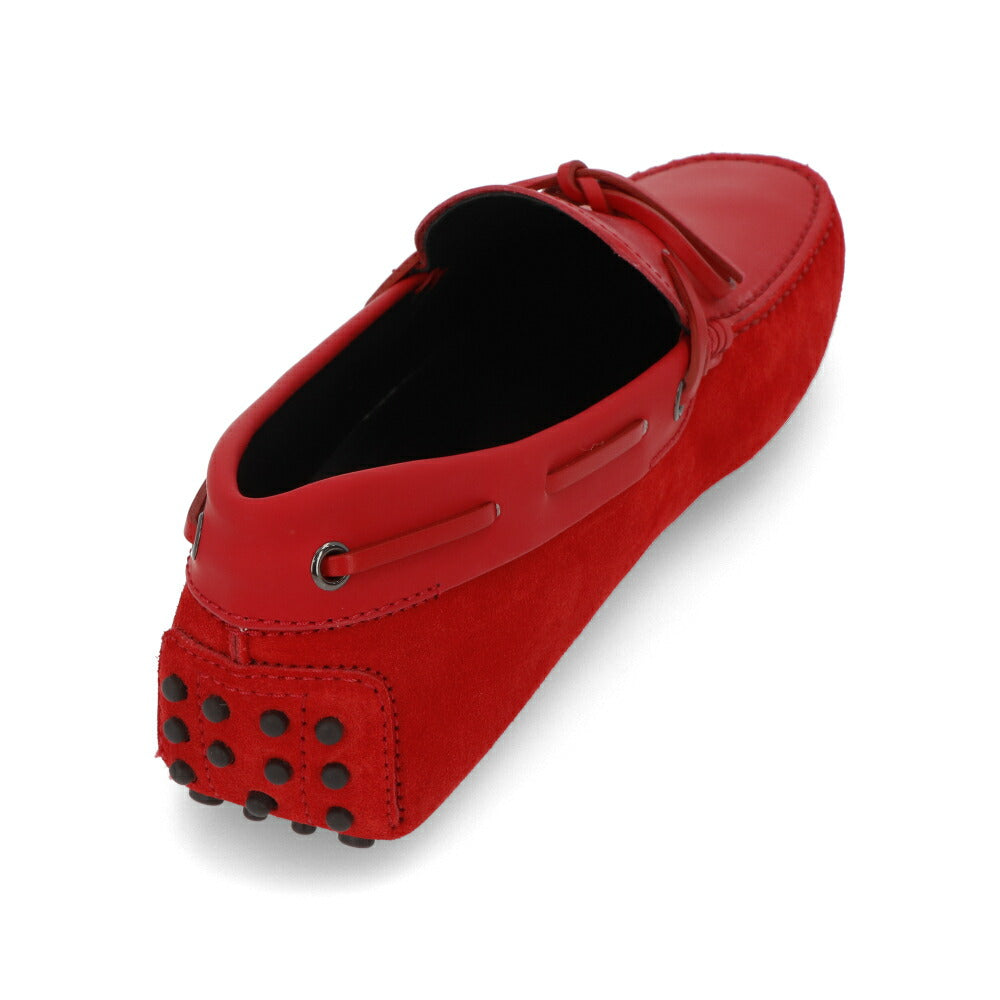 トッズ TOD'S シューズ レザーシューズ メンズ NEW GOMMINI 122 RICAMO CAVALLINO ORX レッド レザー スエード ゴンミーニ ドライビングシューズ モカシン フェラーリ ロゴ リボン 刺繍 XRM0GW0K510ORX02B4
