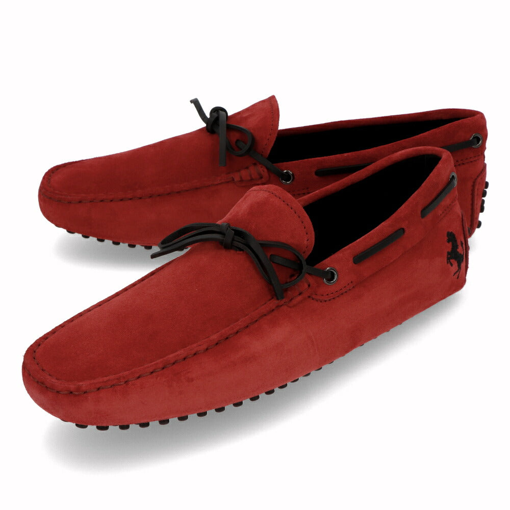 トッズ TOD'S シューズ レザーシューズ メンズ NEW GOMMINI 122 RICAMO CAVALLINO RQ2 NERO ROSSO ARANC レッド×ブラック スエード ゴンミーニ ドライビングシューズ モカシン フェラーリ ロゴ リボン 刺繍 XRM0GW0K510RQ2 058U