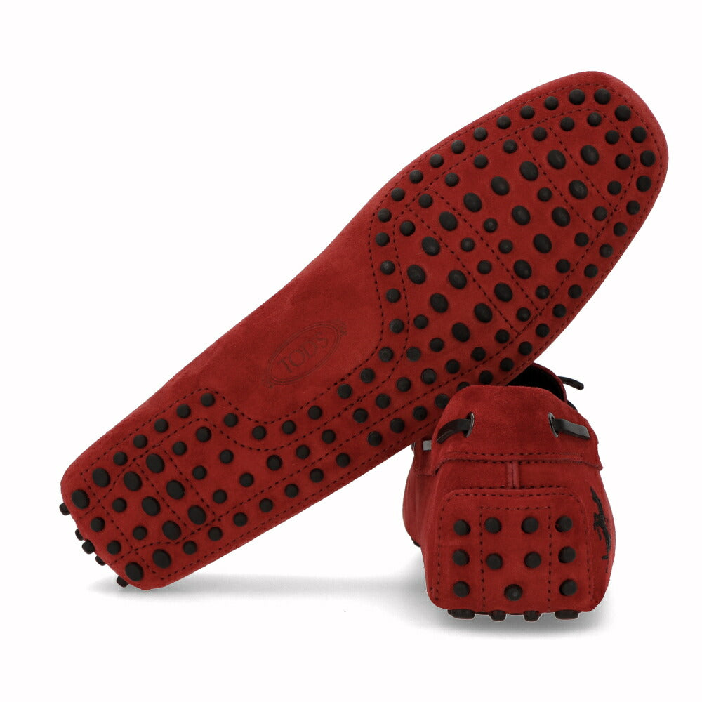 トッズ TOD'S シューズ レザーシューズ メンズ NEW GOMMINI 122 RICAMO CAVALLINO RQ2 NERO ROSSO ARANC レッド×ブラック スエード ゴンミーニ ドライビングシューズ モカシン フェラーリ ロゴ リボン 刺繍 XRM0GW0K510RQ2 058U