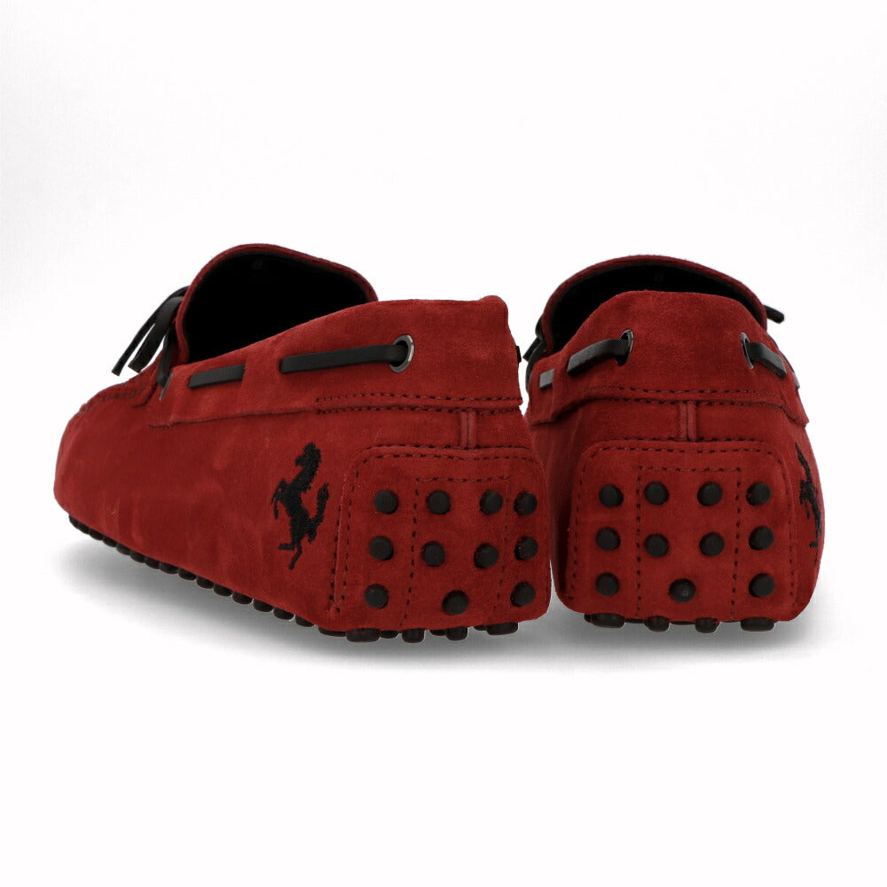 トッズ TOD'S シューズ レザーシューズ メンズ NEW GOMMINI 122 RICAMO CAVALLINO RQ2 NERO ROSSO ARANC レッド×ブラック スエード ゴンミーニ ドライビングシューズ モカシン フェラーリ ロゴ リボン 刺繍 XRM0GW0K510RQ2 058U
