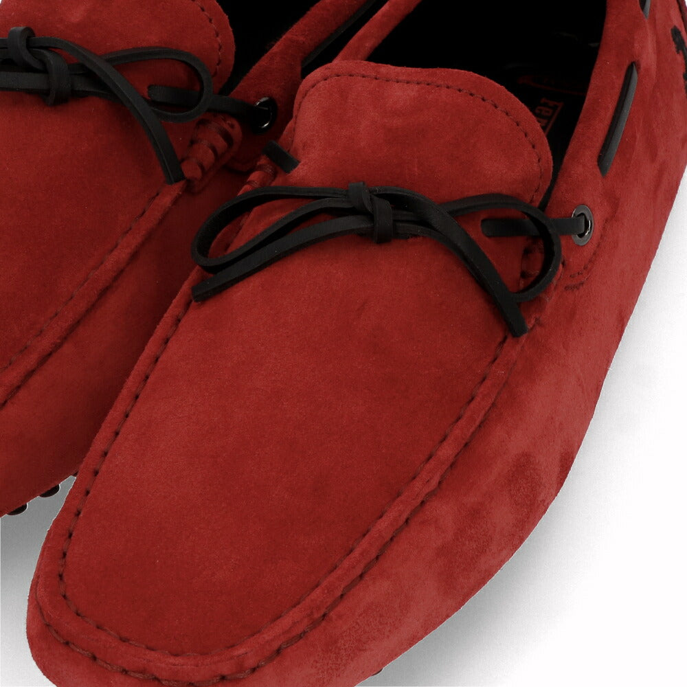 トッズ TOD'S シューズ レザーシューズ メンズ NEW GOMMINI 122 RICAMO CAVALLINO RQ2 NERO ROSSO ARANC レッド×ブラック スエード ゴンミーニ ドライビングシューズ モカシン フェラーリ ロゴ リボン 刺繍 XRM0GW0K510RQ2 058U