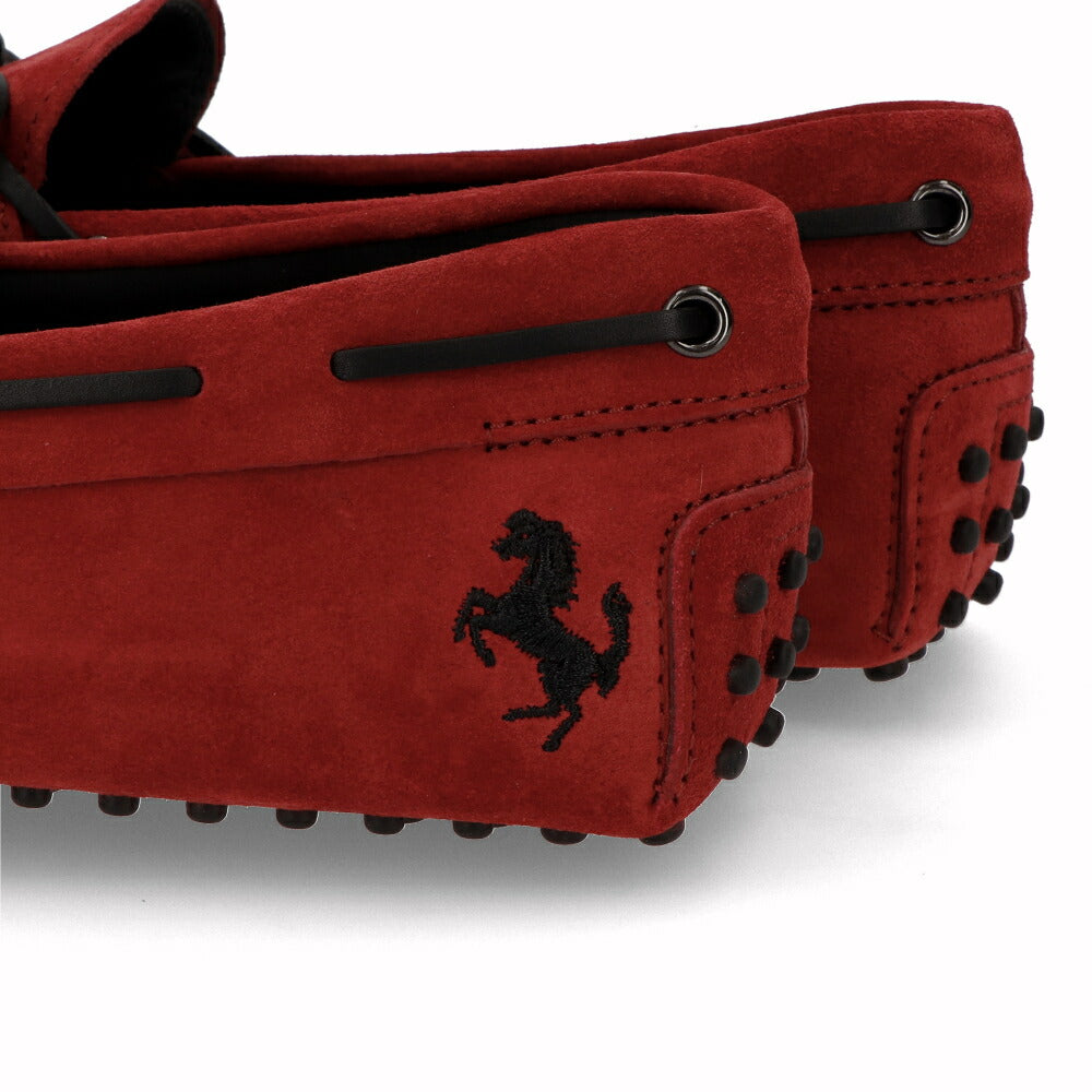 トッズ TOD'S シューズ レザーシューズ メンズ NEW GOMMINI 122 RICAMO CAVALLINO RQ2 NERO ROSSO ARANC レッド×ブラック スエード ゴンミーニ ドライビングシューズ モカシン フェラーリ ロゴ リボン 刺繍 XRM0GW0K510RQ2 058U
