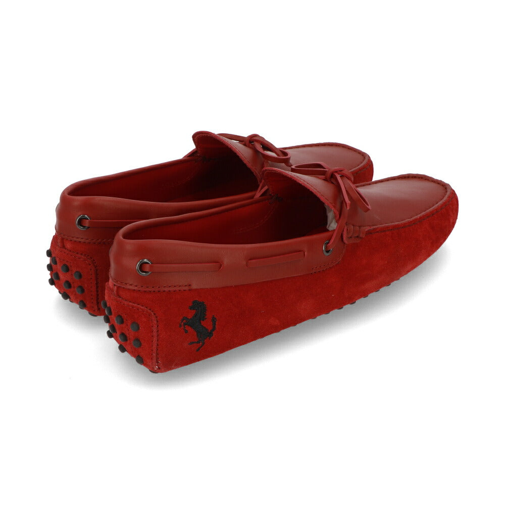 トッズ TOD'S シューズ レザーシューズ メンズ NEW GOMMINI 122 RICAMO CAVALLINO RQ2 ROSSO ARANC SC レッド レザー スエード ゴンミーニ ドライビングシューズ モカシン フェラーリ ロゴ リボン 刺繍 XRM0GW0K510RQ2 R007
