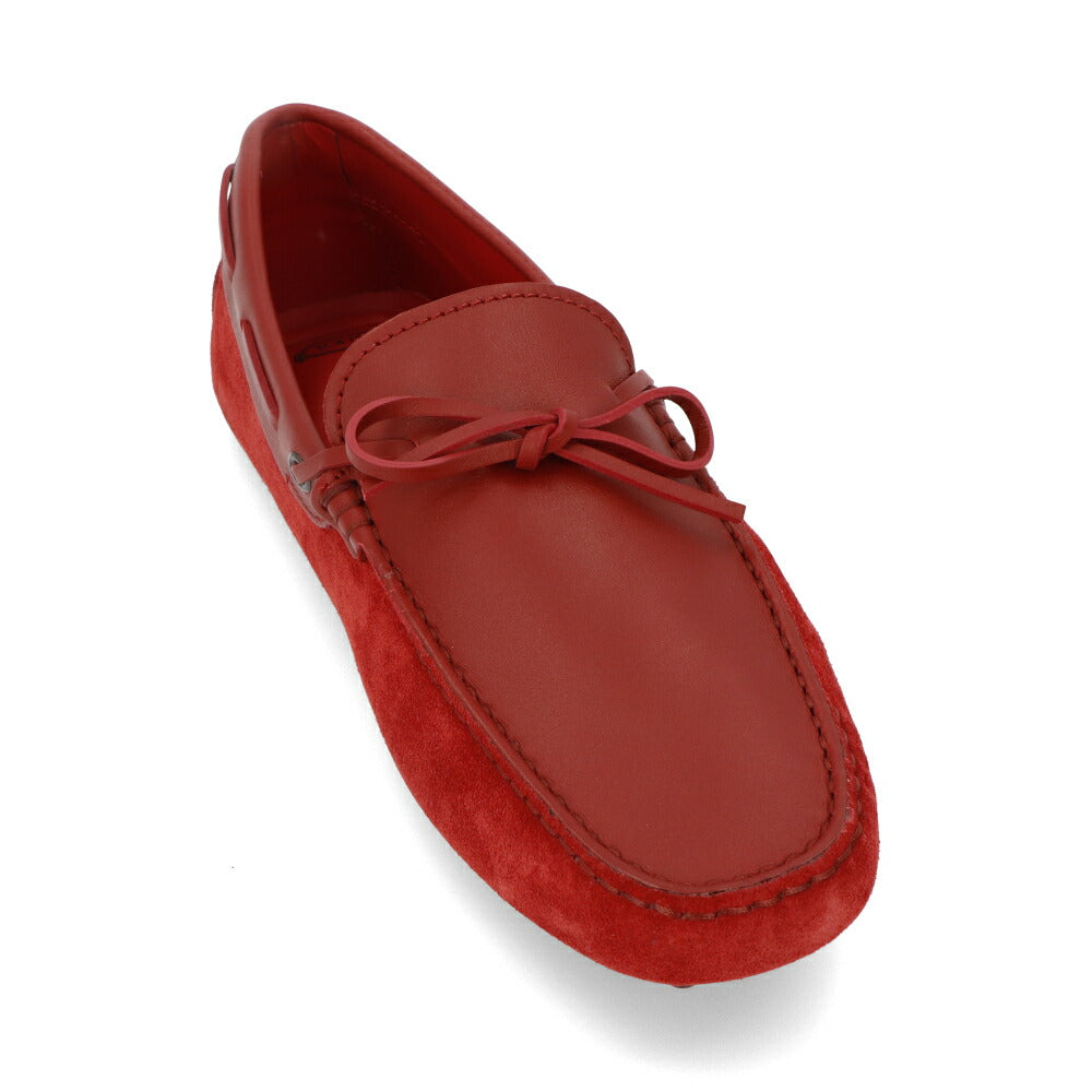 トッズ TOD'S シューズ レザーシューズ メンズ NEW GOMMINI 122 RICAMO CAVALLINO RQ2 ROSSO ARANC SC レッド レザー スエード ゴンミーニ ドライビングシューズ モカシン フェラーリ ロゴ リボン 刺繍 XRM0GW0K510RQ2 R007