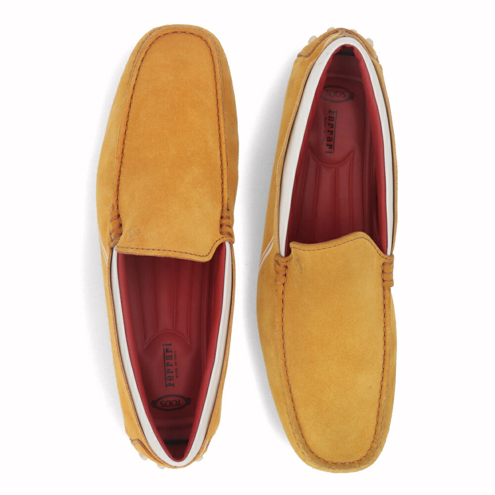 トッズ TOD'S シューズ レザーシューズ メンズ NEW GOMMINI 122 NUOVA SERIGRAFIA RQ2 イエロー スエード ゴンミーニ ドライビングシューズ モカシン フェラーリ ロゴ リボン ライン XRM0GW0K530RQ2 025T