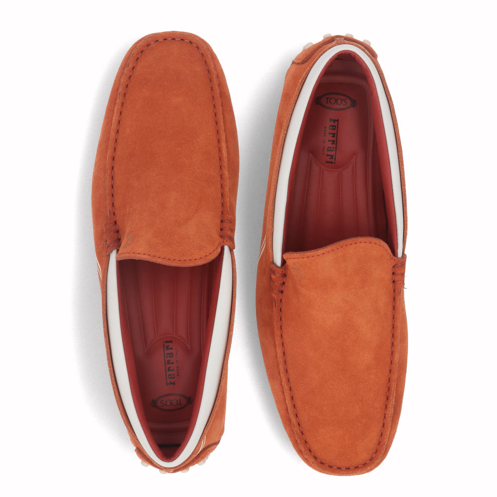 トッズ TOD'S シューズ レザーシューズ メンズ オレンジ スエード ゴンミーニ ドライビングシューズ モカシン フェラーリ ロゴ