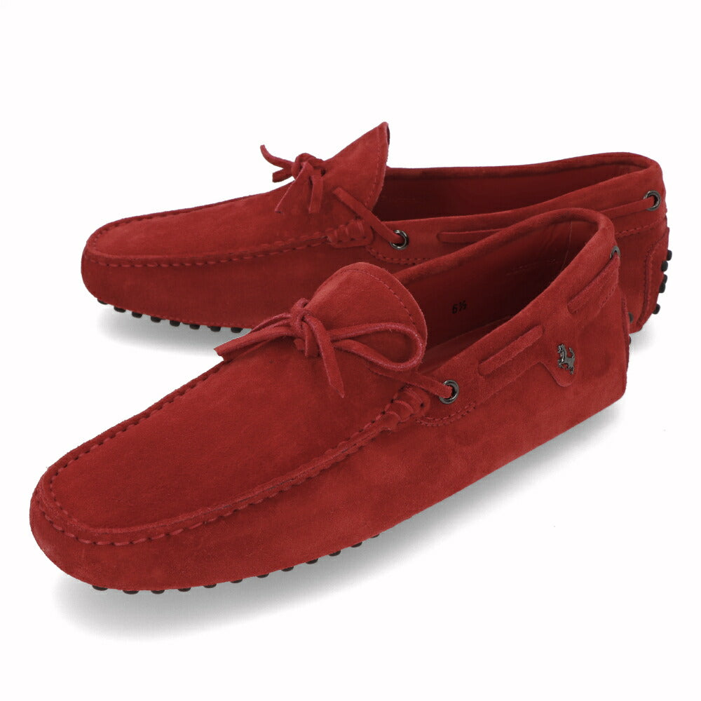 トッズ TOD'S シューズ レザーシューズ メンズ NEW GOMMINI 122 LACCETTO SERIGR.15 RE0 ROSSO ARANC SC レッド スエード ゴンミーニ ドライビングシューズ モカシン フェラーリ ロゴ リボン XRM0GW0P390RE0 R007
