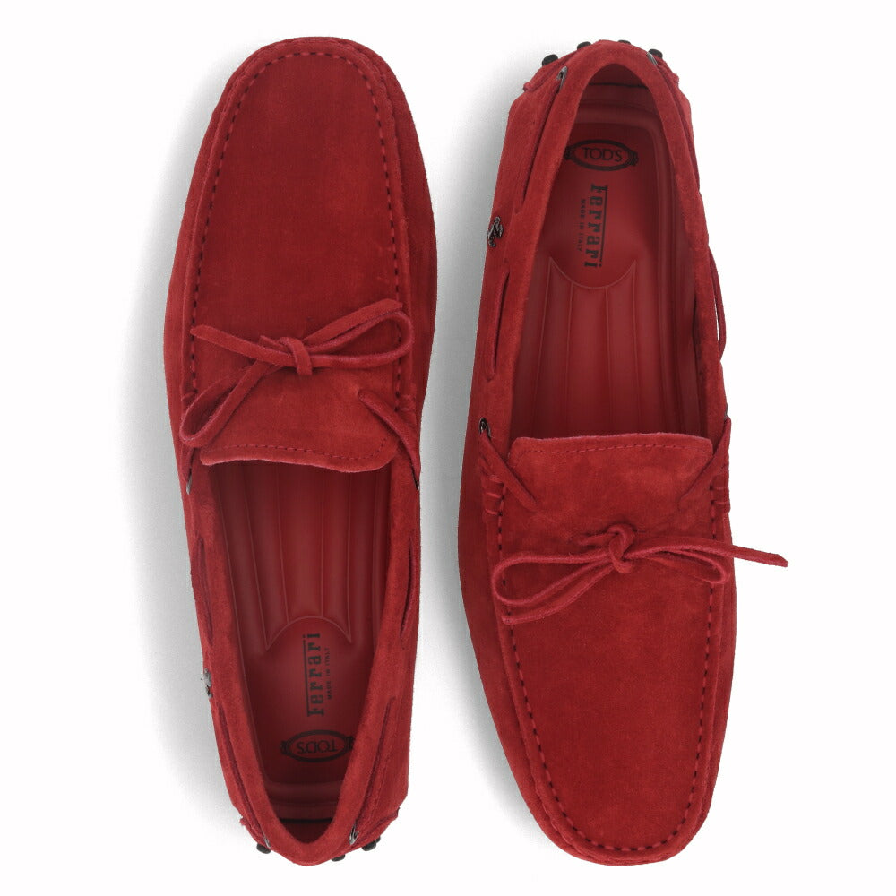 トッズ TOD'S シューズ レザーシューズ メンズ NEW GOMMINI 122 LACCETTO SERIGR.15 RE0 ROSSO ARANC SC レッド スエード ゴンミーニ ドライビングシューズ モカシン フェラーリ ロゴ リボン XRM0GW0P390RE0 R007