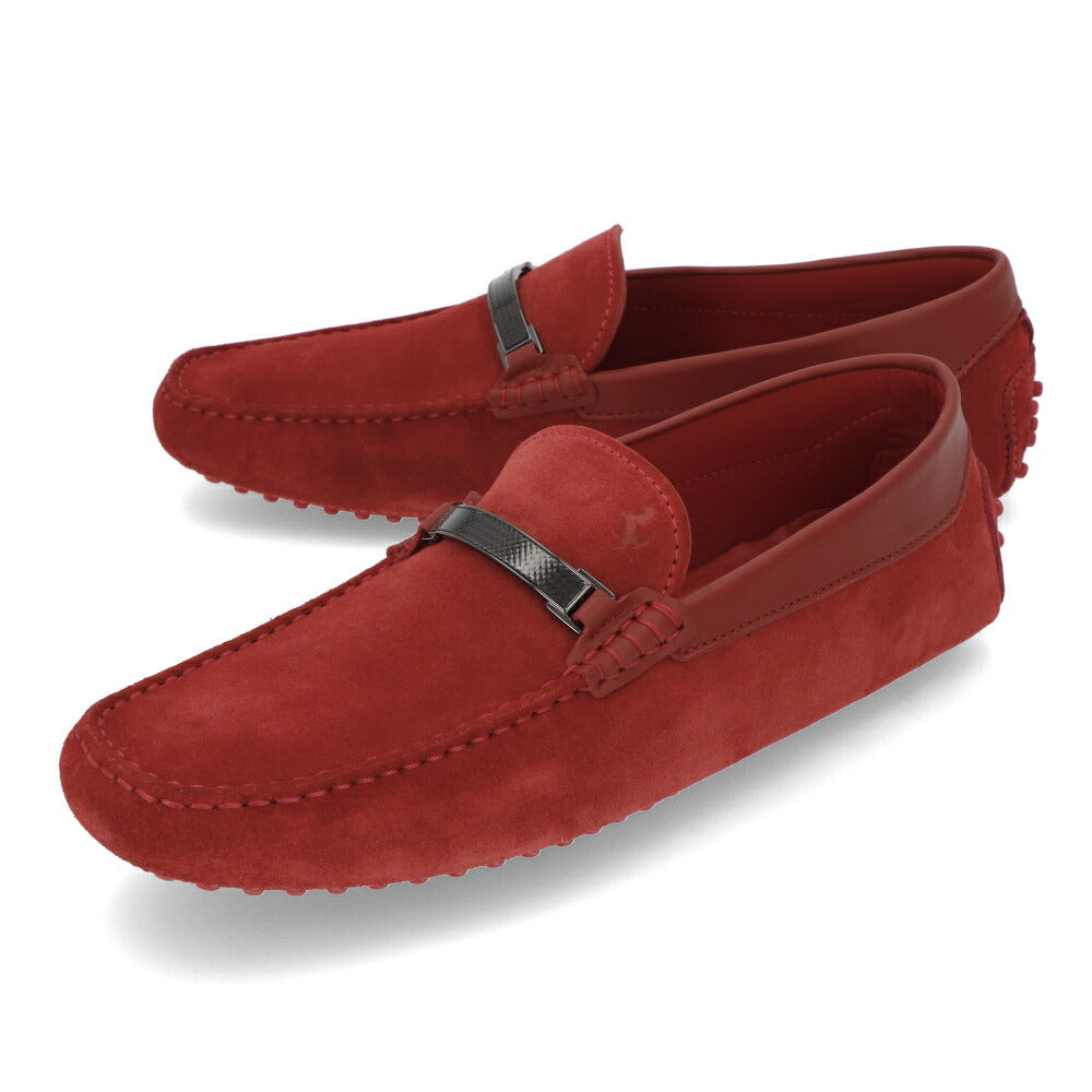 トッズ TOD'S シューズ レザーシューズ メンズ NEW GOMMINI 122 ACCES.CARBONIO SLIM RQ2 ROSSO ARANC SC レッド スエード ゴンミーニ ドライビングシューズ モカシン フェラーリ ロゴ XRM0GW0R340RQ2 R007