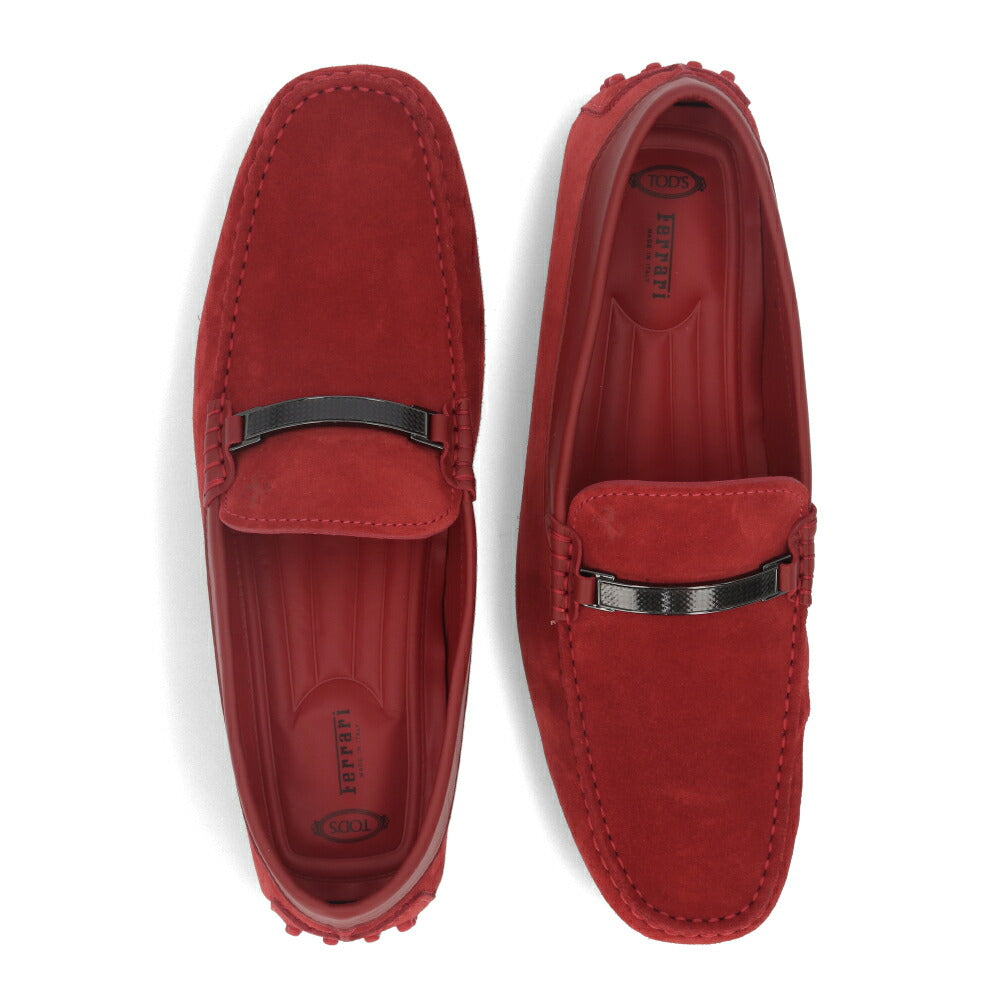 トッズ TOD'S シューズ レザーシューズ メンズ NEW GOMMINI 122 ACCES.CARBONIO SLIM RQ2 ROSSO ARANC SC レッド スエード ゴンミーニ ドライビングシューズ モカシン フェラーリ ロゴ XRM0GW0R340RQ2 R007