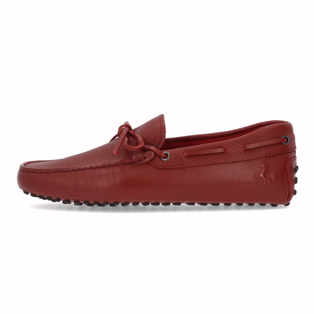 トッズ TODS シューズ レザーシューズ メンズ レッド レザー ゴンミーニ ドライビングシューズ モカシン フェラーリ ロゴ