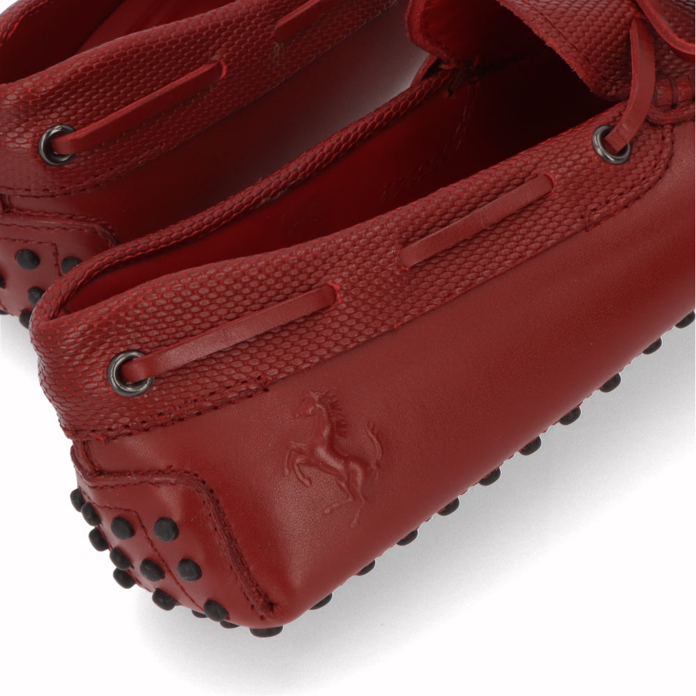 トッズ TODS シューズ レザーシューズ メンズ レッド レザー ゴンミーニ ドライビングシューズ モカシン フェラーリ ロゴ