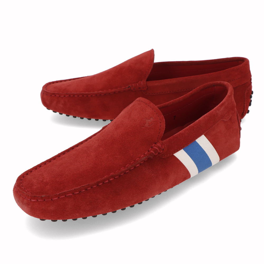 トッズ TOD'S シューズ レザーシューズ メンズ レッド スエード ゴンミーニ ドライビングシューズ モカシン フェラーリ ロゴ