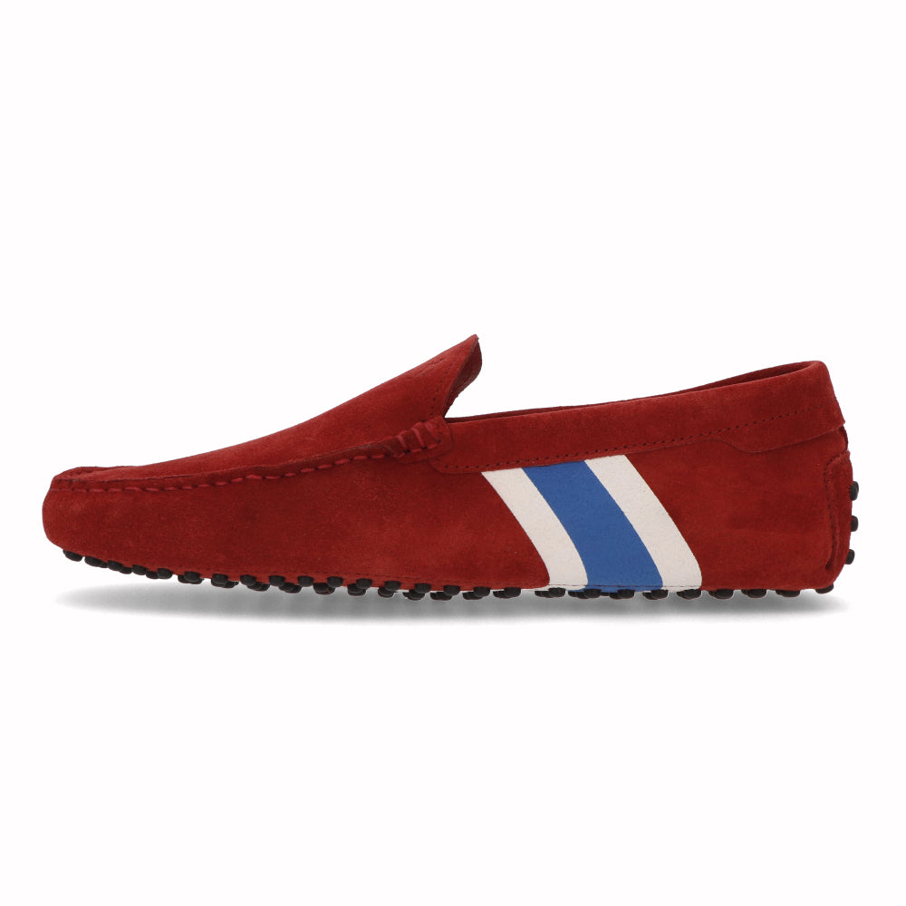 トッズ TOD'S シューズ レザーシューズ メンズ レッド スエード ゴンミーニ ドライビングシューズ モカシン フェラーリ ロゴ