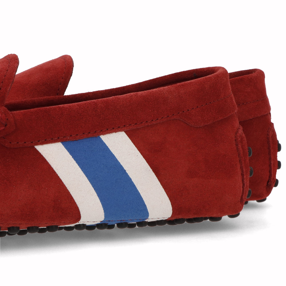 トッズ TOD'S シューズ レザーシューズ メンズ レッド スエード ゴンミーニ ドライビングシューズ モカシン フェラーリ ロゴ