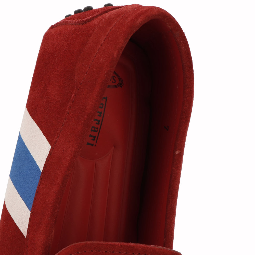 トッズ TOD'S シューズ レザーシューズ メンズ レッド スエード ゴンミーニ ドライビングシューズ モカシン フェラーリ ロゴ