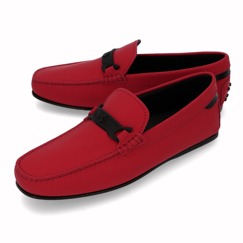 トッズ TOD'S シューズ レザーシューズ メンズ レッド レザー ゴンミーニ モカシン ドライビングシューズ フェラーリ Ferrari ロゴ