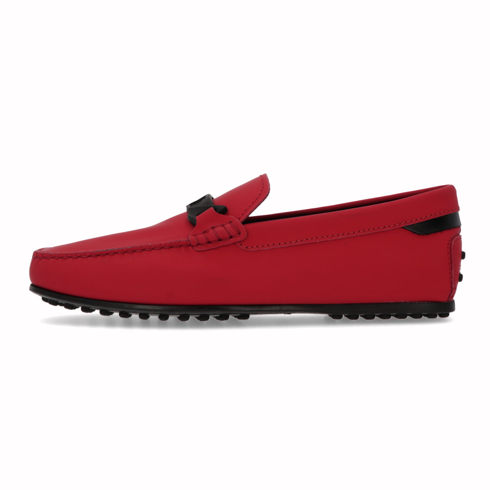 トッズ TOD'S シューズ レザーシューズ メンズ レッド レザー ゴンミーニ モカシン ドライビングシューズ フェラーリ Ferrari ロゴ