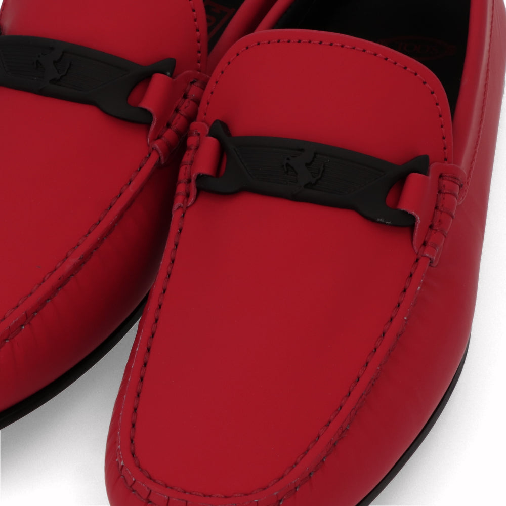 トッズ TOD'S シューズ レザーシューズ メンズ レッド レザー ゴンミーニ モカシン ドライビングシューズ フェラーリ Ferrari ロゴ