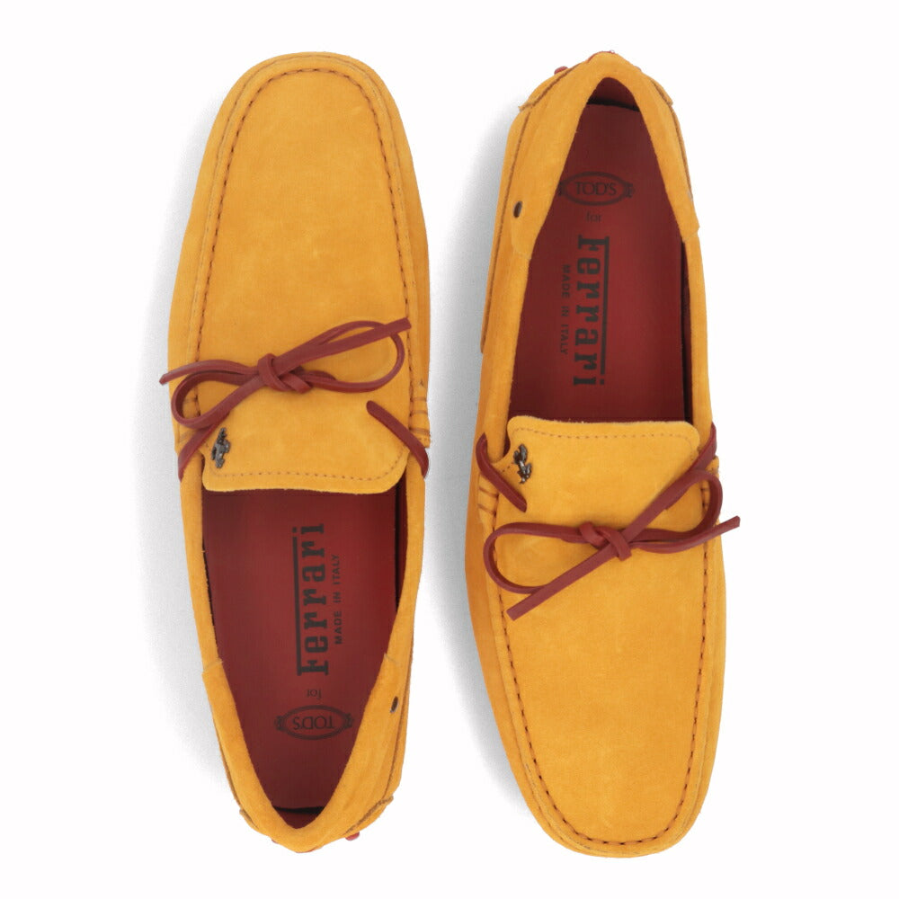 トッズ TOD'S シューズ レザーシューズ メンズ CITY GOMMINO LACCETTO RQ2 イエロー×レッド スエード ゴンミーニ ドライビングシューズ モカシン フェラーリ ロゴ リボン XRM0LR0I800RQ2 0ADI
