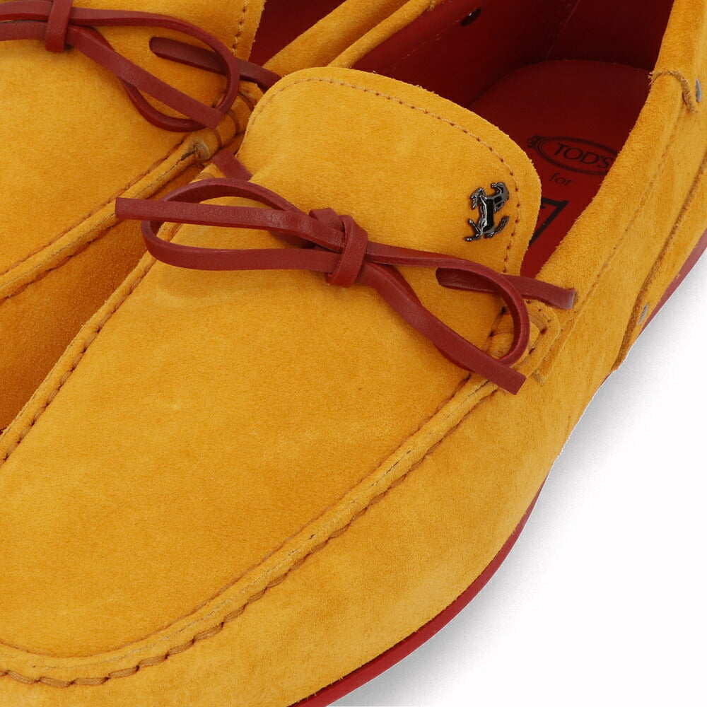 トッズ TOD'S シューズ レザーシューズ メンズ CITY GOMMINO LACCETTO RQ2 イエロー×レッド スエード ゴンミーニ ドライビングシューズ モカシン フェラーリ ロゴ リボン XRM0LR0I800RQ2 0ADI