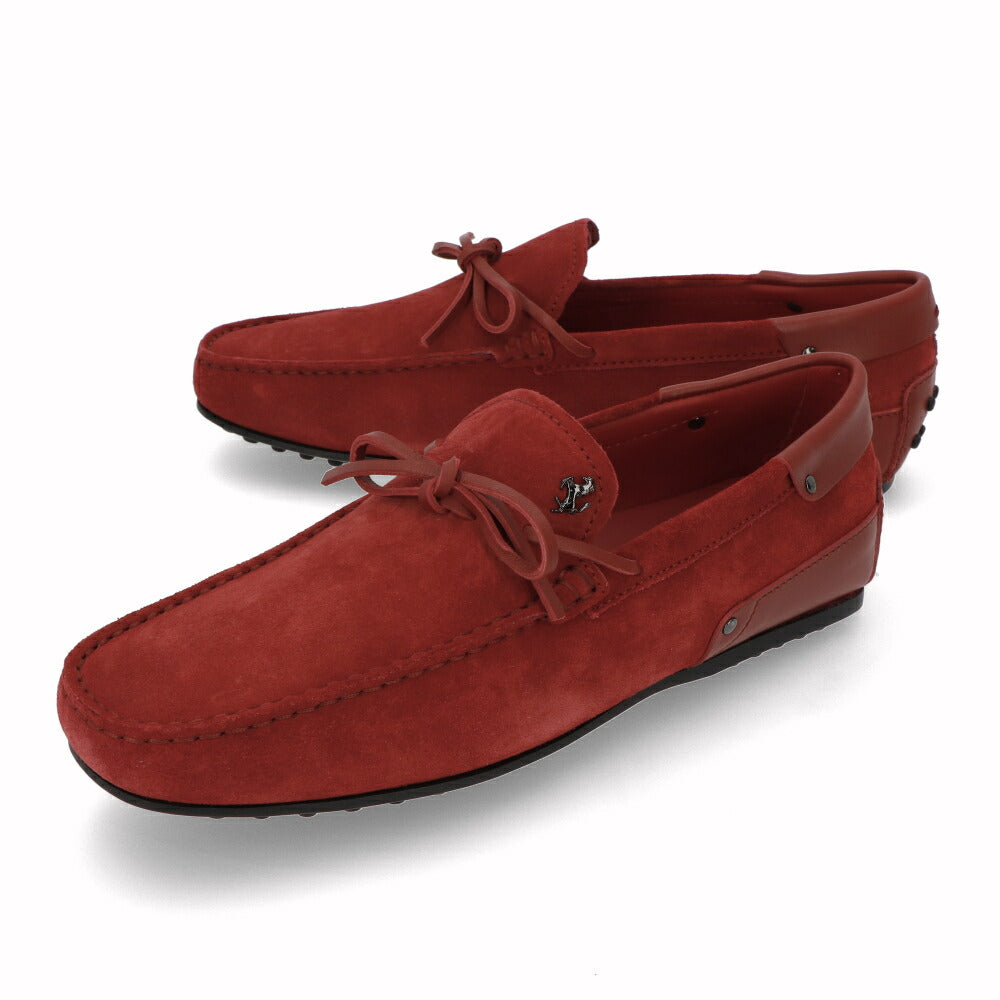 トッズ TOD'S シューズ レザーシューズ メンズ CITY GOMMINO LACCETTO RQ2 ROSSO ARANC SC レッド スエード ゴンミーニ ドライビングシューズ モカシン フェラーリ ロゴ リボン XRM0LR0I800RQ2 R007