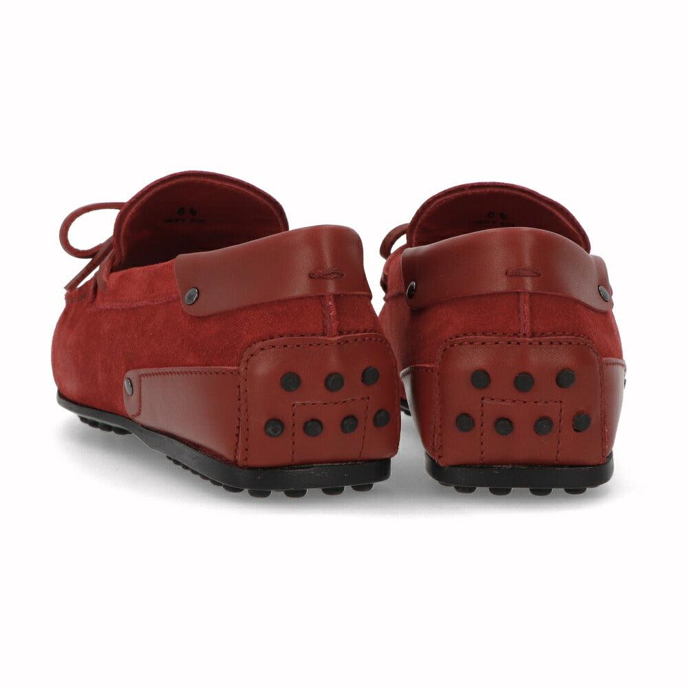 トッズ TOD'S シューズ レザーシューズ メンズ CITY GOMMINO LACCETTO RQ2 ROSSO ARANC SC レッド スエード ゴンミーニ ドライビングシューズ モカシン フェラーリ ロゴ リボン XRM0LR0I800RQ2 R007