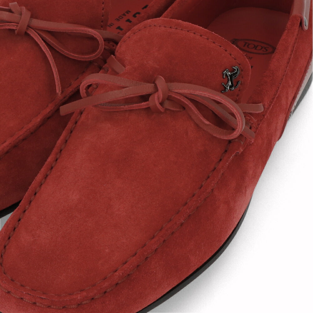 トッズ TOD'S シューズ レザーシューズ メンズ CITY GOMMINO LACCETTO RQ2 ROSSO ARANC SC レッド スエード ゴンミーニ ドライビングシューズ モカシン フェラーリ ロゴ リボン XRM0LR0I800RQ2 R007