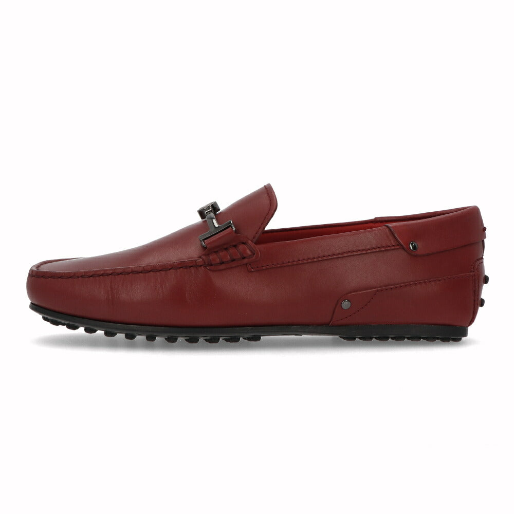 トッズ TOD'S シューズ レザーシューズ メンズ CITY GOMMINO DOPPIA TD90 レッド レザー ゴンミーニ ドライビングシューズ モカシン フェラーリ ロゴ メタルバックル XRM0LR0K750D90 R604