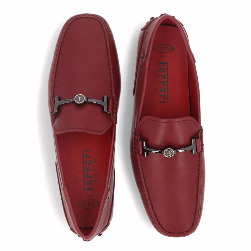 トッズ TOD'S シューズ レザーシューズ メンズ CITY GOMMINO DOPPIA TD90 レッド レザー ゴンミーニ ドライビングシューズ モカシン フェラーリ ロゴ メタルバックル XRM0LR0K750D90 R604