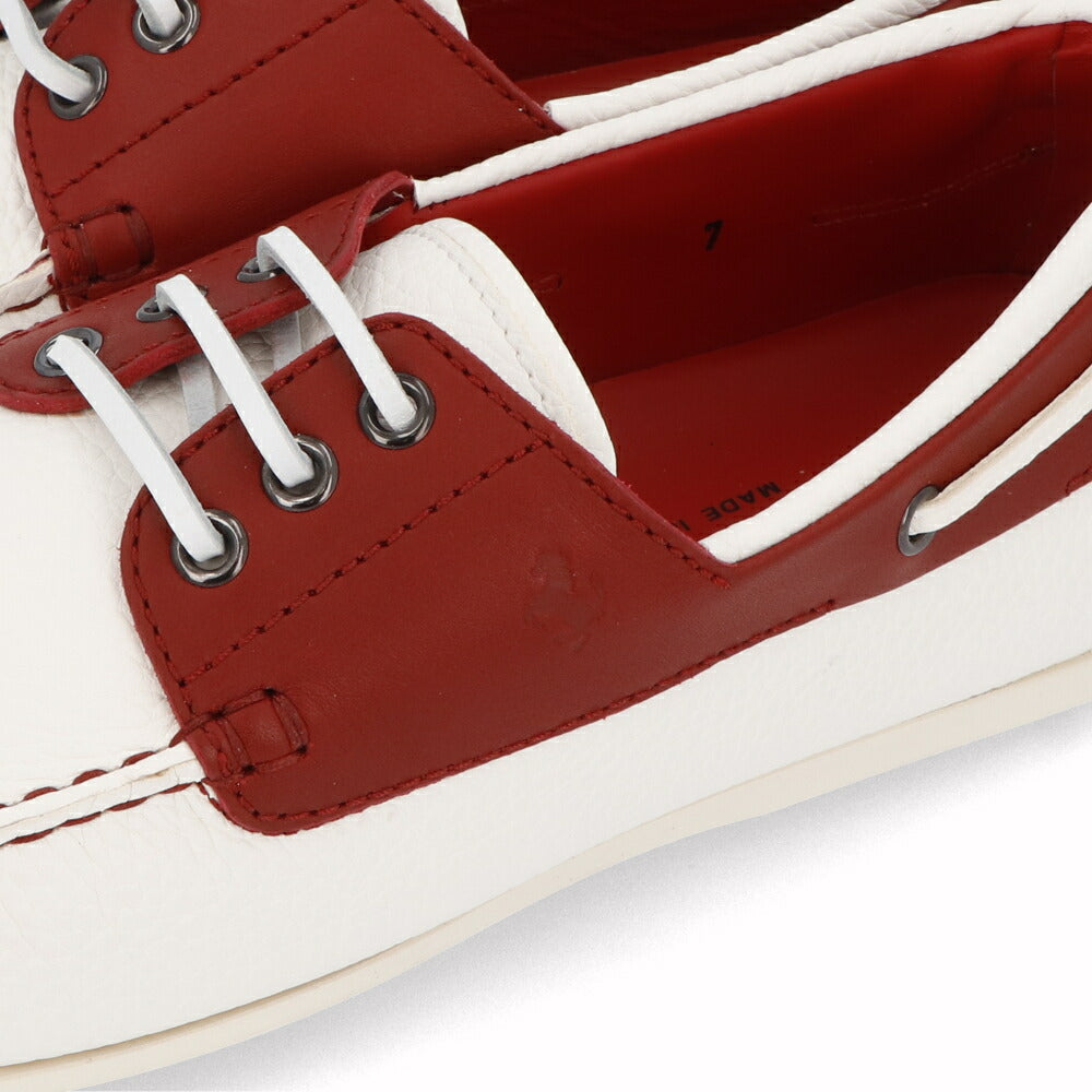 トッズ TOD'S シューズ レザーシューズ メンズ CITY GOMMINO TOP SIDER BARCA 8AG BIANCO ROSSO ARA ホワイト×レッド レザー ゴンミーニ ドライビングシューズ モカシン フェラーリ ロゴ リボン XRM0LR0L2708AG 159K