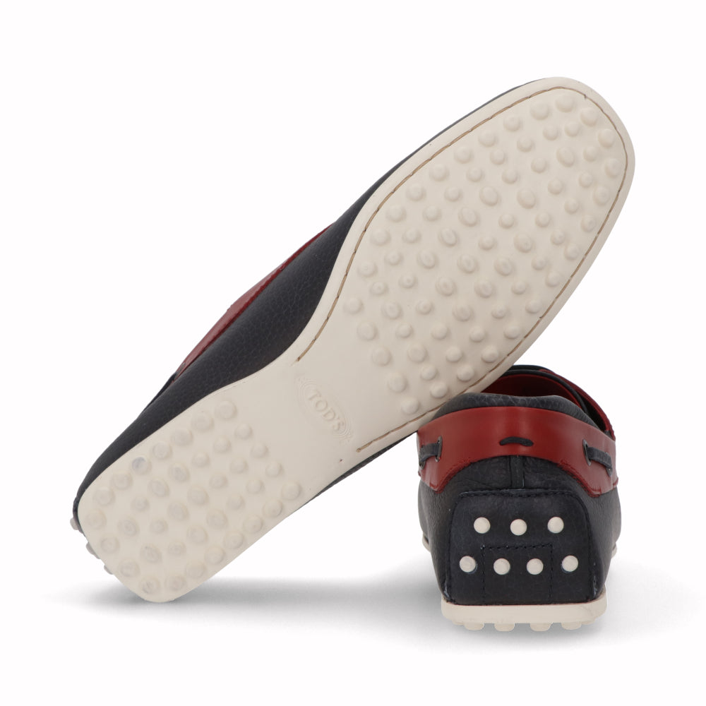 TOD’S ドライビングシューズ ネイビー×レッド ゴンミーニ