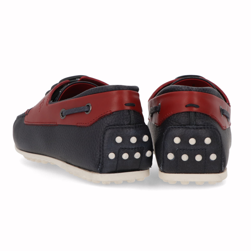 TOD’S ドライビングシューズ ネイビー×レッド ゴンミーニ