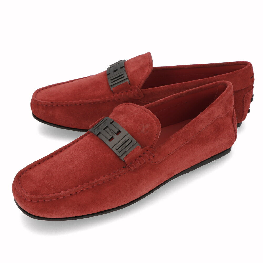 トッズ TOD'S シューズ レザーシューズ メンズ CITY GOMMINO MORSETTO BRACC RE0 ROSSO ARANC SC レッド スエード ゴンミーニ ドライビングシューズ モカシン フェラーリ ロゴ XRM0LR0W930RE0 R007