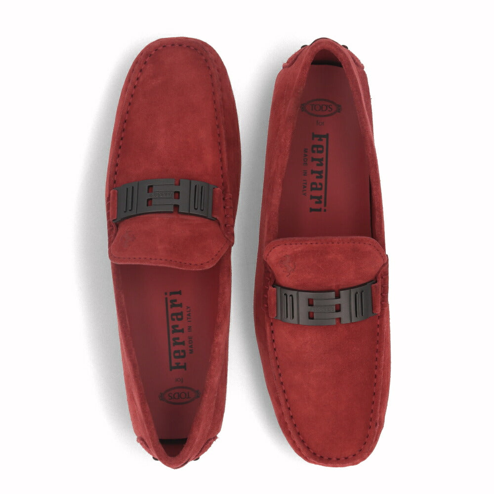 トッズ TOD'S シューズ レザーシューズ メンズ CITY GOMMINO MORSETTO BRACC RE0 ROSSO ARANC SC レッド スエード ゴンミーニ ドライビングシューズ モカシン フェラーリ ロゴ XRM0LR0W930RE0 R007