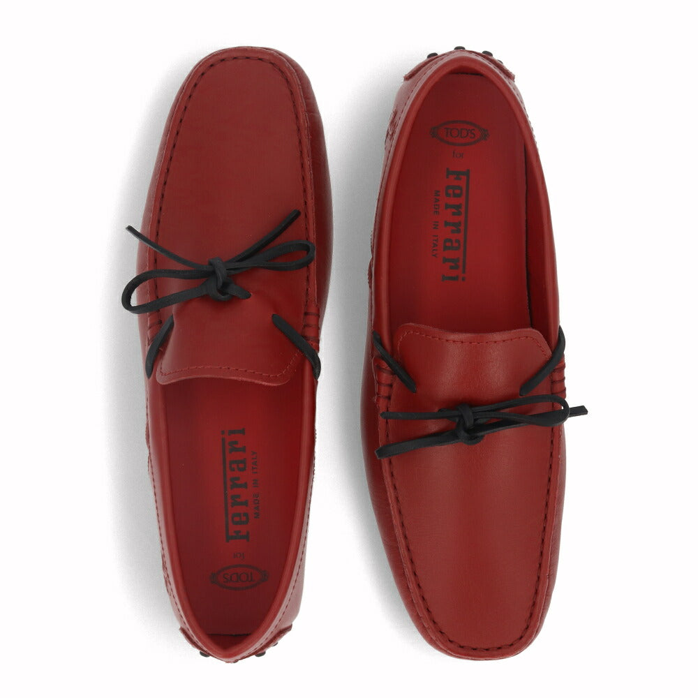 トッズ TOD'S シューズ レザーシューズ メンズ CITY GOMMINO CAV ALLINO 3D BRK レッド レザー ゴンミーニ ドライビングシューズ モカシン フェラーリ ロゴ リボン ブラック XRM0LR0X250BRK 058U
