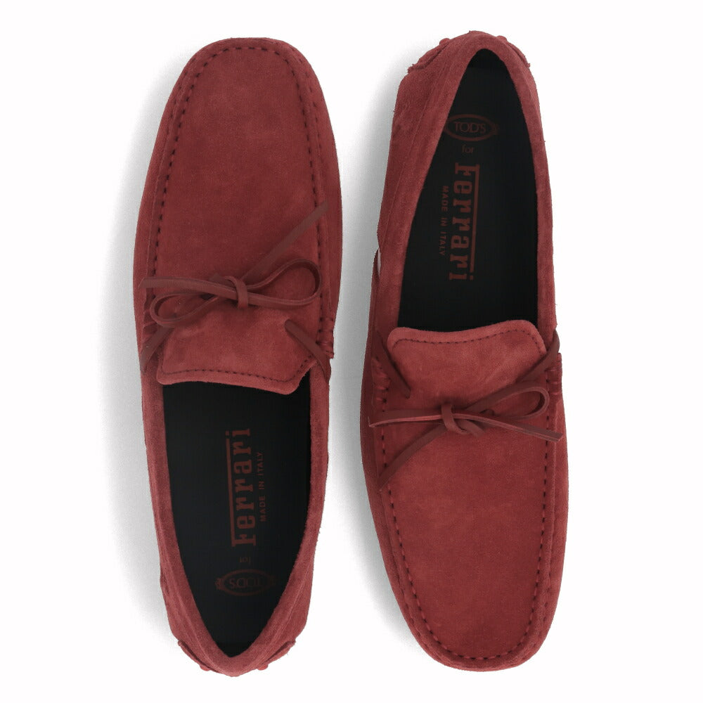 トッズ TOD'S シューズ レザーシューズ メンズ CITY GOMMINO CAV ALLINO 3D RQ2 レッド×ホワイト スエード ゴンミーニ ドライビングシューズ モカシン フェラーリ ロゴ リボン XRM0LR0X250RQ2 01OF