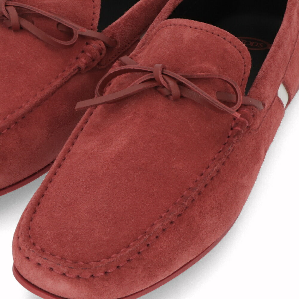 トッズ TOD'S シューズ レザーシューズ メンズ CITY GOMMINO CAV ALLINO 3D RQ2 レッド×ホワイト スエード ゴンミーニ ドライビングシューズ モカシン フェラーリ ロゴ リボン XRM0LR0X250RQ2 01OF