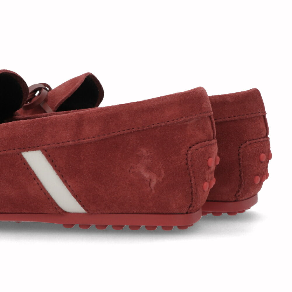 トッズ TOD'S シューズ レザーシューズ メンズ CITY GOMMINO CAV ALLINO 3D RQ2 レッド×ホワイト スエード ゴンミーニ ドライビングシューズ モカシン フェラーリ ロゴ リボン XRM0LR0X250RQ2 01OF