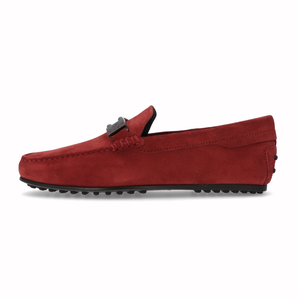 トッズ TOD'S シューズ レザーシューズ メンズ レッド スエード ゴンミーニ モカシン ドライビングシューズ フェラーリ Ferrari ロゴ