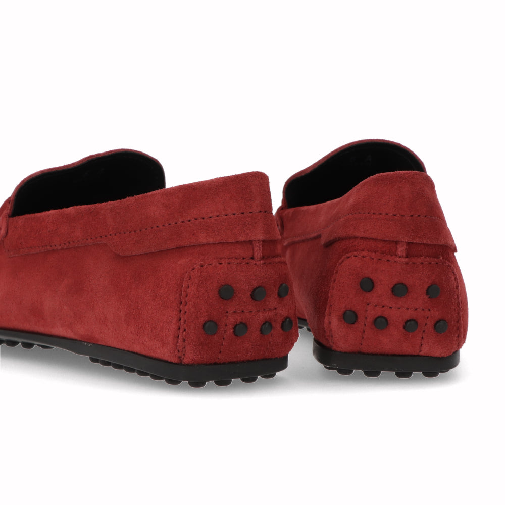 トッズ TOD'S シューズ レザーシューズ メンズ レッド スエード ゴンミーニ モカシン ドライビングシューズ フェラーリ Ferrari ロゴ
