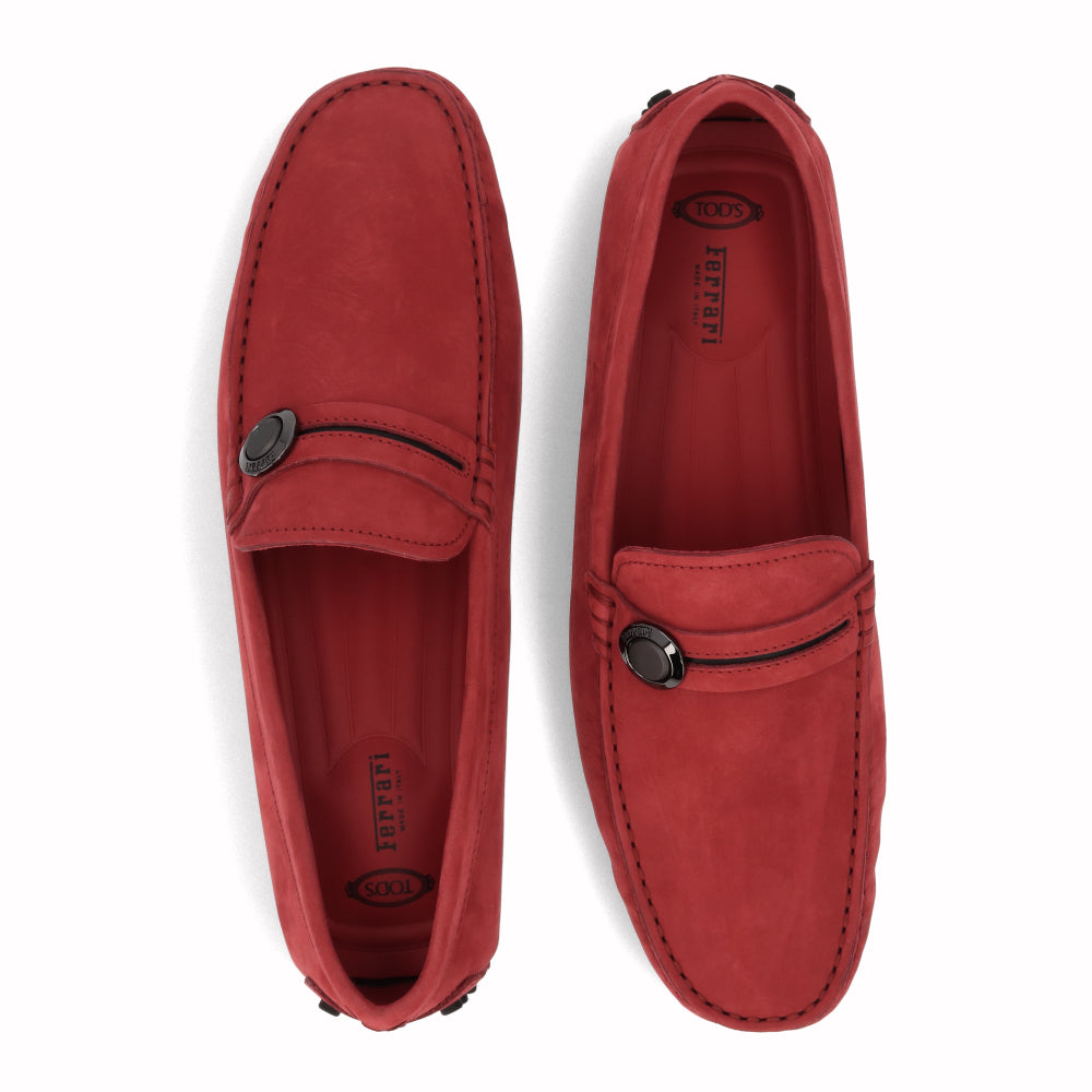 トッズ TOD'S シューズ レザーシューズ メンズ レッド レザー ゴンミーニ ドライビングシューズ モカシン フェラーリ ロゴ