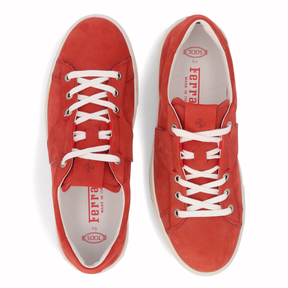 トッズ TOD'S シューズ スニーカー メンズ レッド レザー フェラーリ ロゴ ローカット