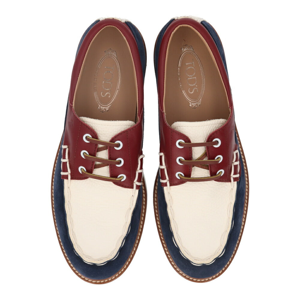トッズ TOD'S シューズ レザーシューズ メンズ ALLACCIATA LIGHT 05E PQE レッド スエード レザー ボートシューズ マルチカラー レースアップ XXM05E0EB70PQE YH92