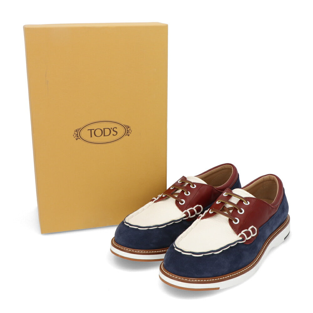 トッズ TOD'S シューズ レザーシューズ メンズ ALLACCIATA LIGHT 05E PQE レッド スエード レザー ボートシューズ マルチカラー レースアップ XXM05E0EB70PQE YH92