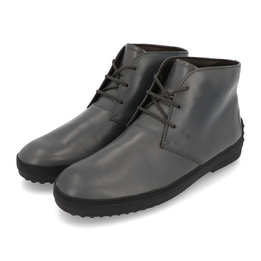 トッズ TOD'S シューズ レザーシューズ メンズ POLACCO REST.DOUBLE T UOMO 08N ブルー系 レザー シルバー系 グレー系 チャッカブーツ レースアップ ロゴ XXM0CD00D8X08N B612