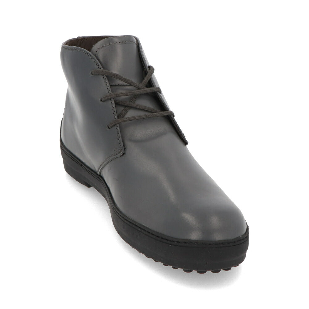 トッズ TOD'S シューズ レザーシューズ メンズ POLACCO REST.DOUBLE T UOMO 08N ブルー系 レザー シルバー系 グレー系 チャッカブーツ レースアップ ロゴ XXM0CD00D8X08N B612