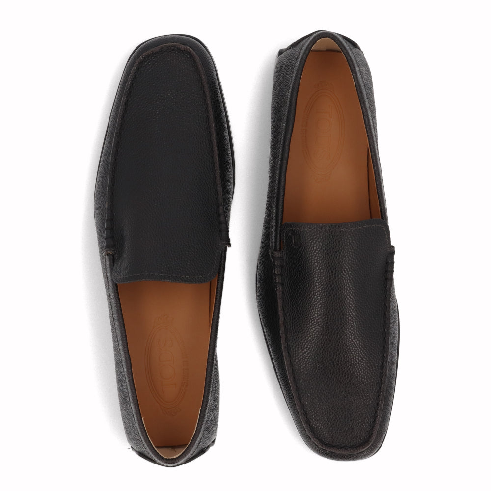 トッズ TOD'S シューズ レザーシューズ メンズ ブラック レザー スリッポンシューズ ロゴ